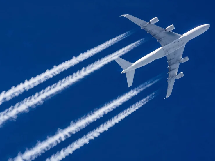 Aircraft above cloud cover.