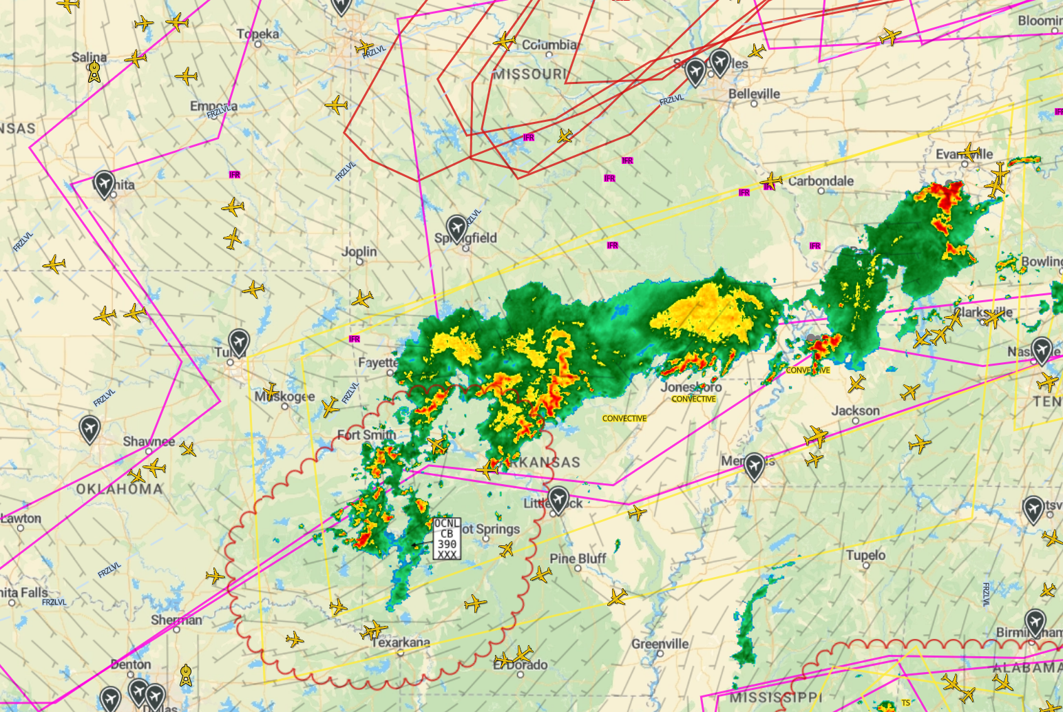 AirNav Radar advanced weather layers.