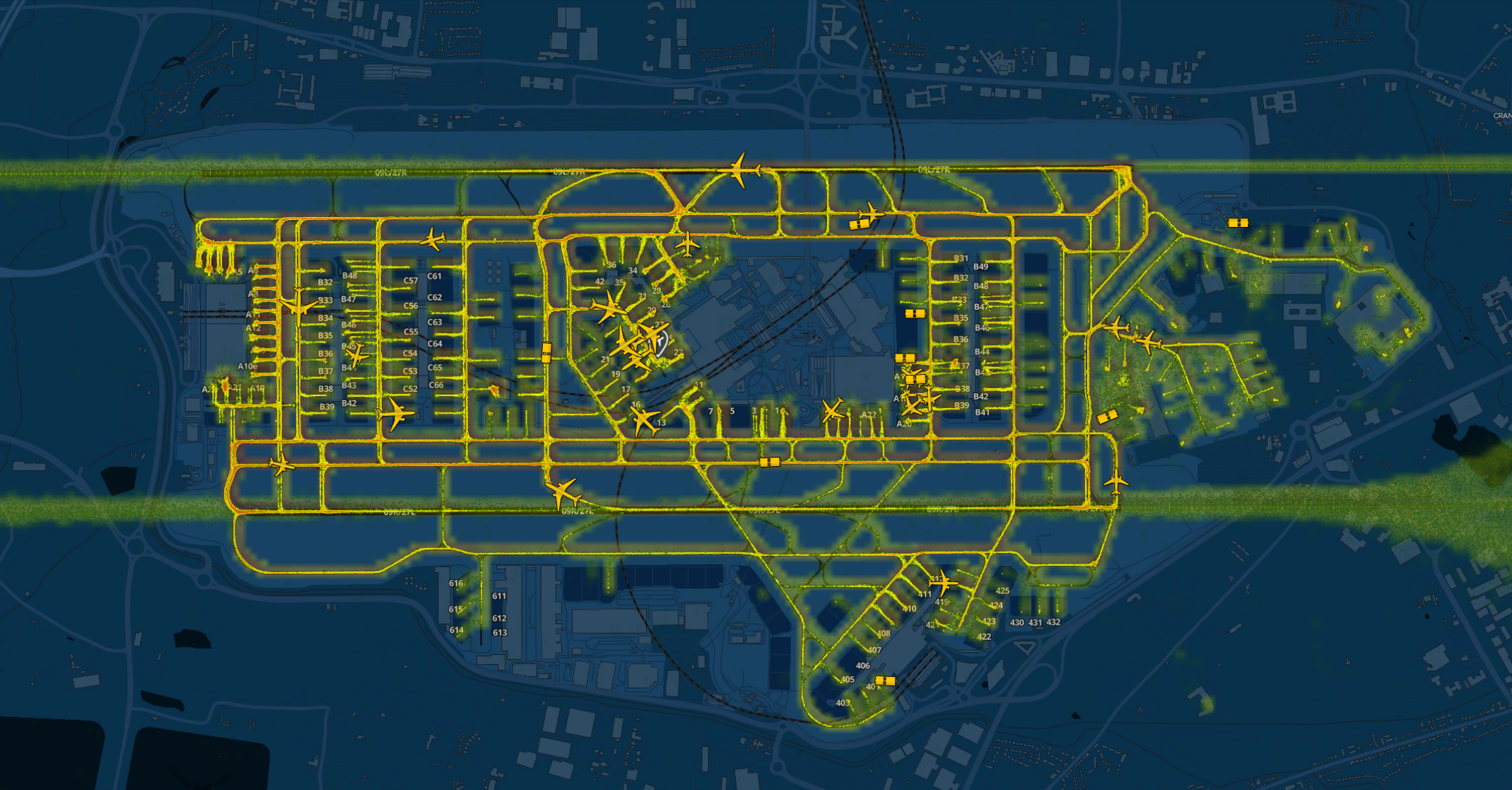 AirNav Radar density map.