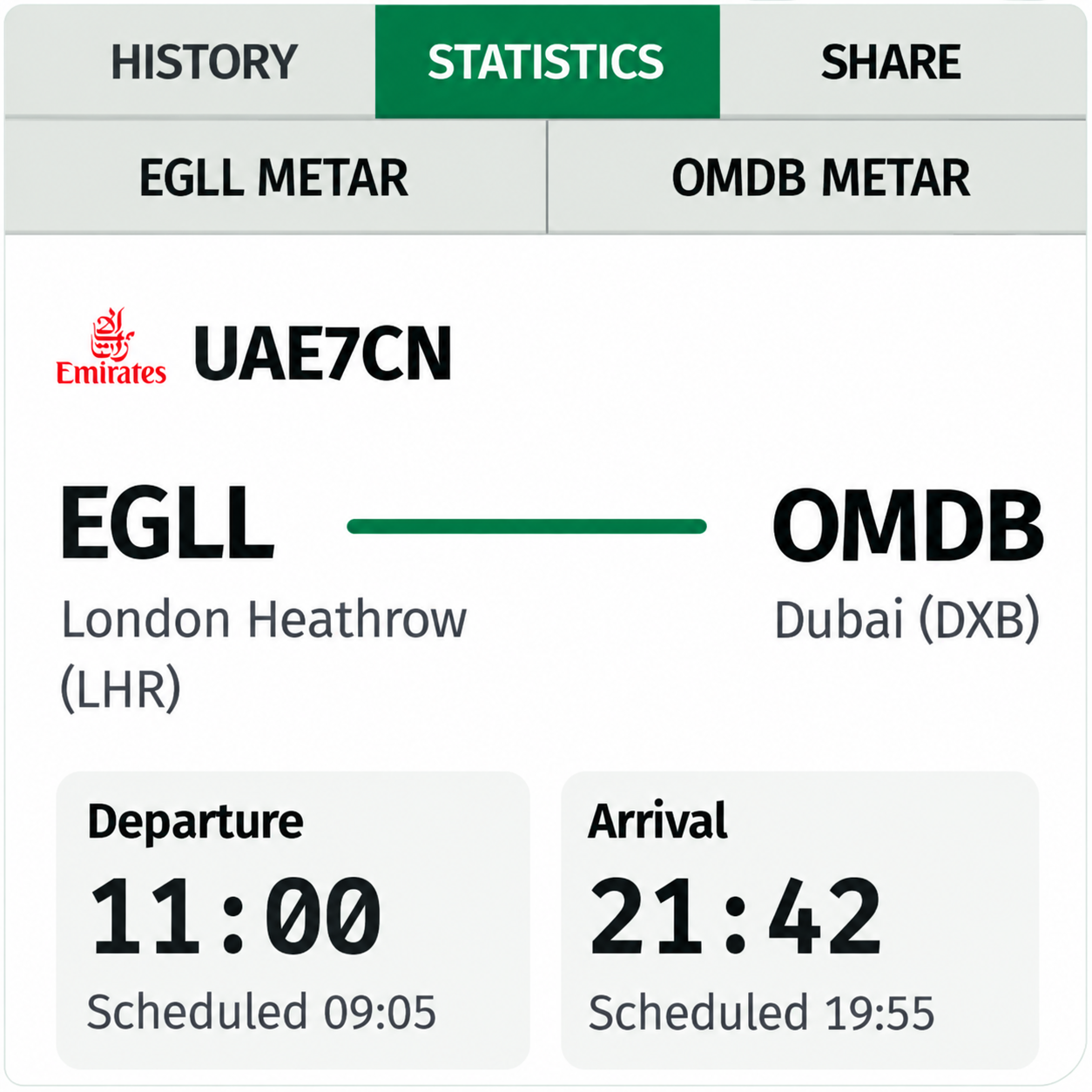AirportWatch live flight status interface.