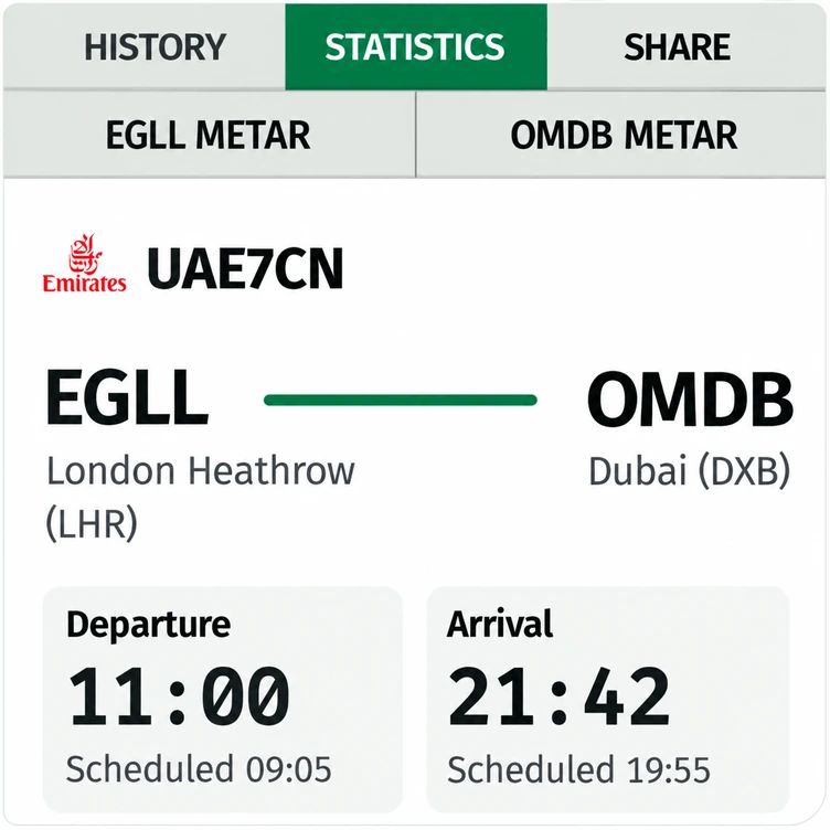 AirportWatch live flight status interface.