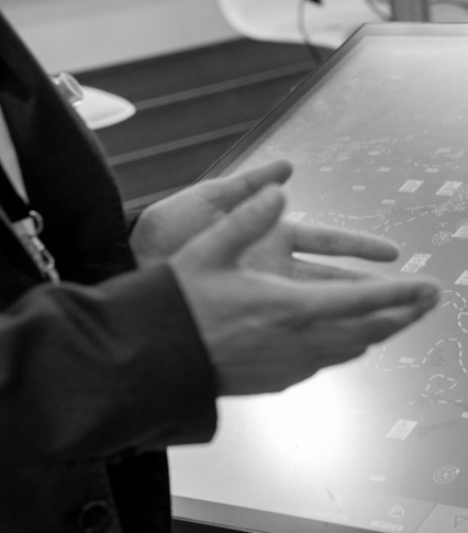 Aviation data displayed on a touchscreen.