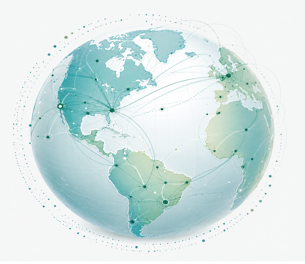 Global real-time aviation data globe.