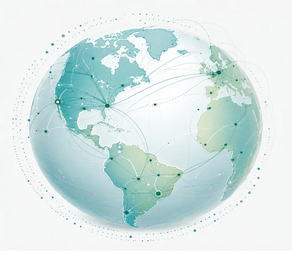 Global real-time aviation data globe.